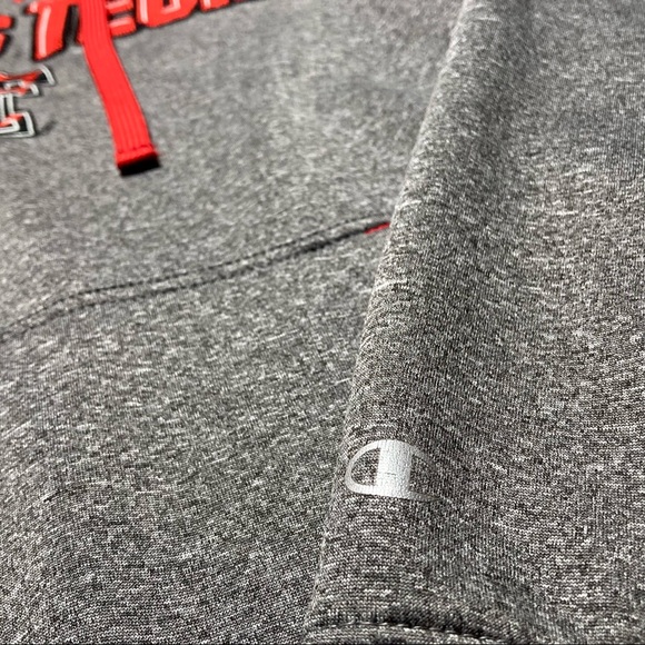 Men’s gray and red CHAMPION Texas Tech Hoodie - Picture 4 of 4